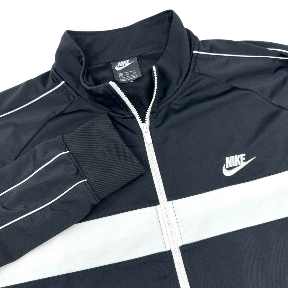 NIKE Sportswear Full Zip Up Track‎ Jacket Mens Swoosh Black White 3XL XXL
